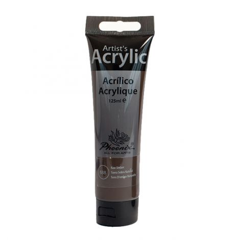 Farba akrylowa Phoenix 125ml, Brąz ciemny - Raw Umber